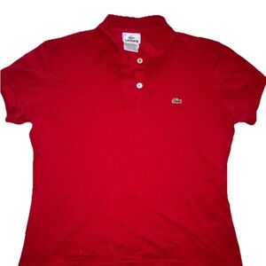 Red Lacoste Polo Red Lacoste Polo Size 40/Small ❤️🐊